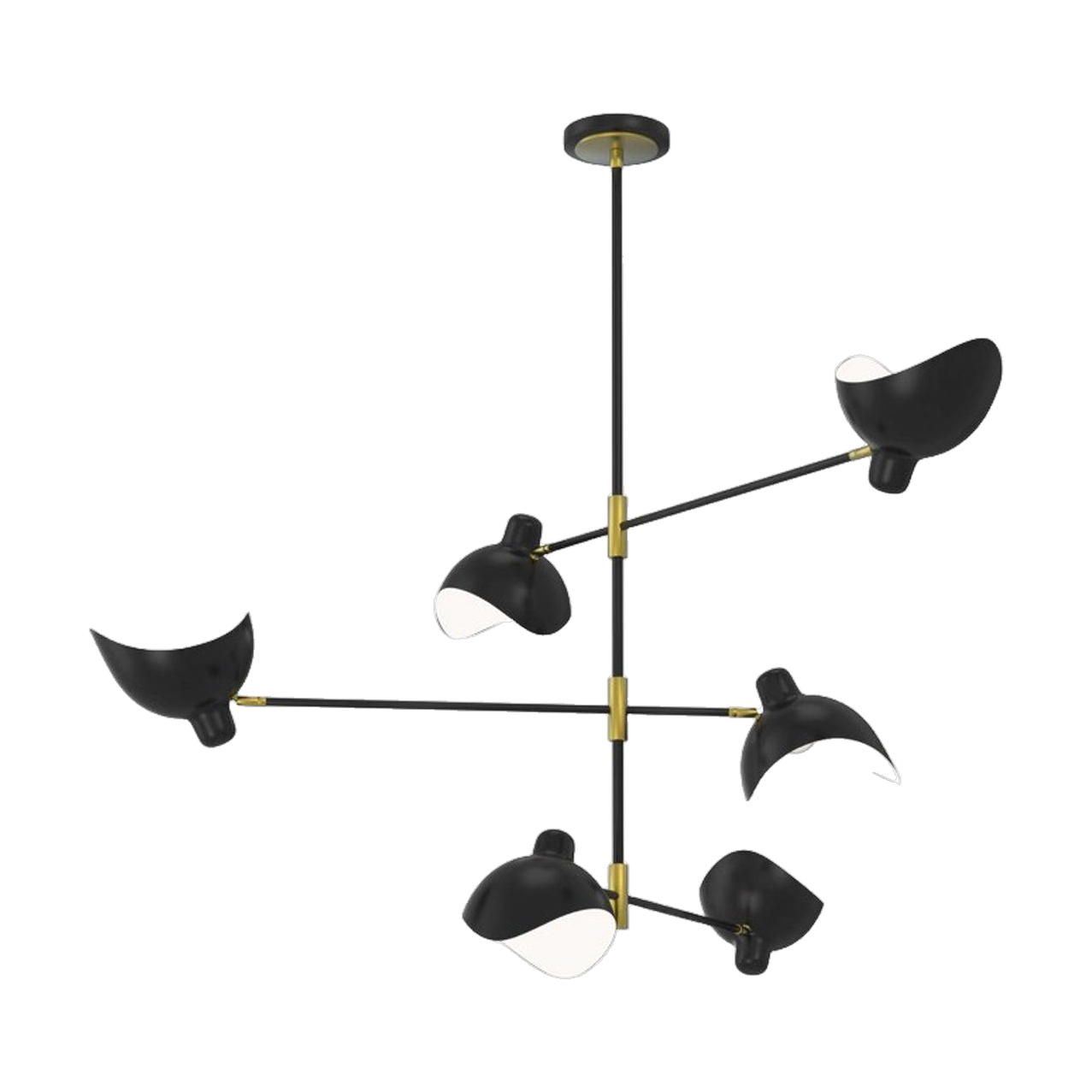 Robins Chandelier in Gold/Matte Black