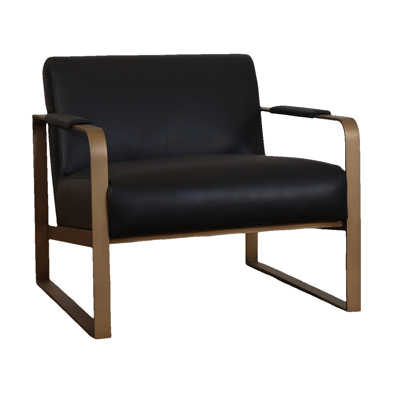 Ronson Club Chair Matte Black Leather