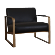 Ronson Club Chair Matte Black Leather