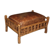 Root Footstool Leather Seat