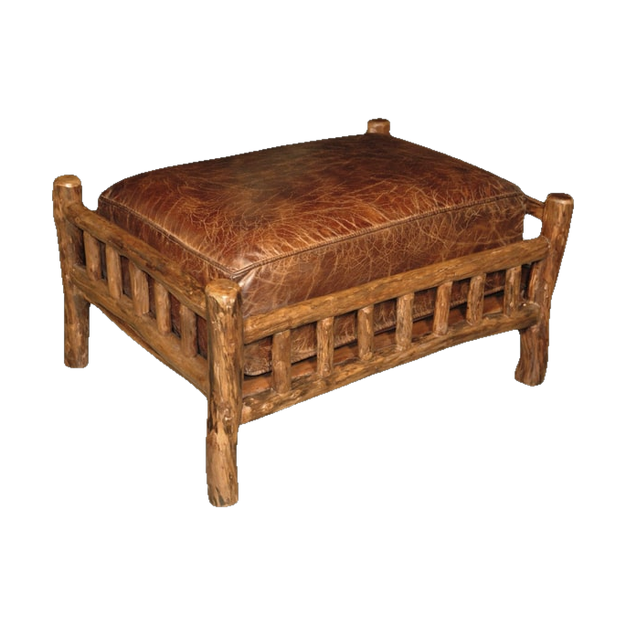 Root Footstool Leather Seat