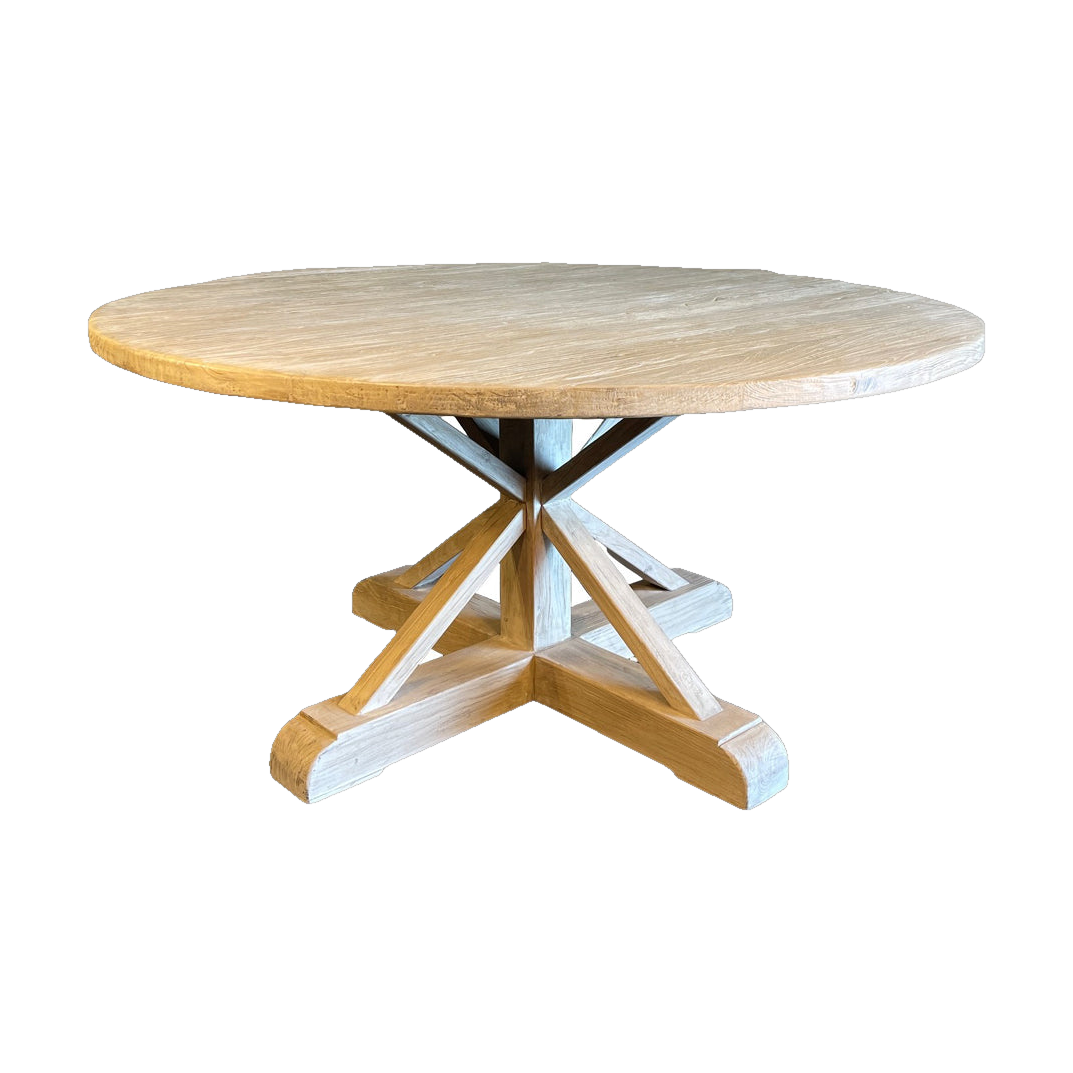 Round Dining Table Bleached Elm