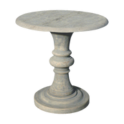 Round Side Table w Turned Base Dis. Grey