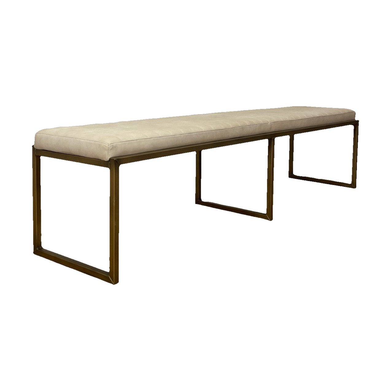Sabina Bench in Beige w/Gold Metal