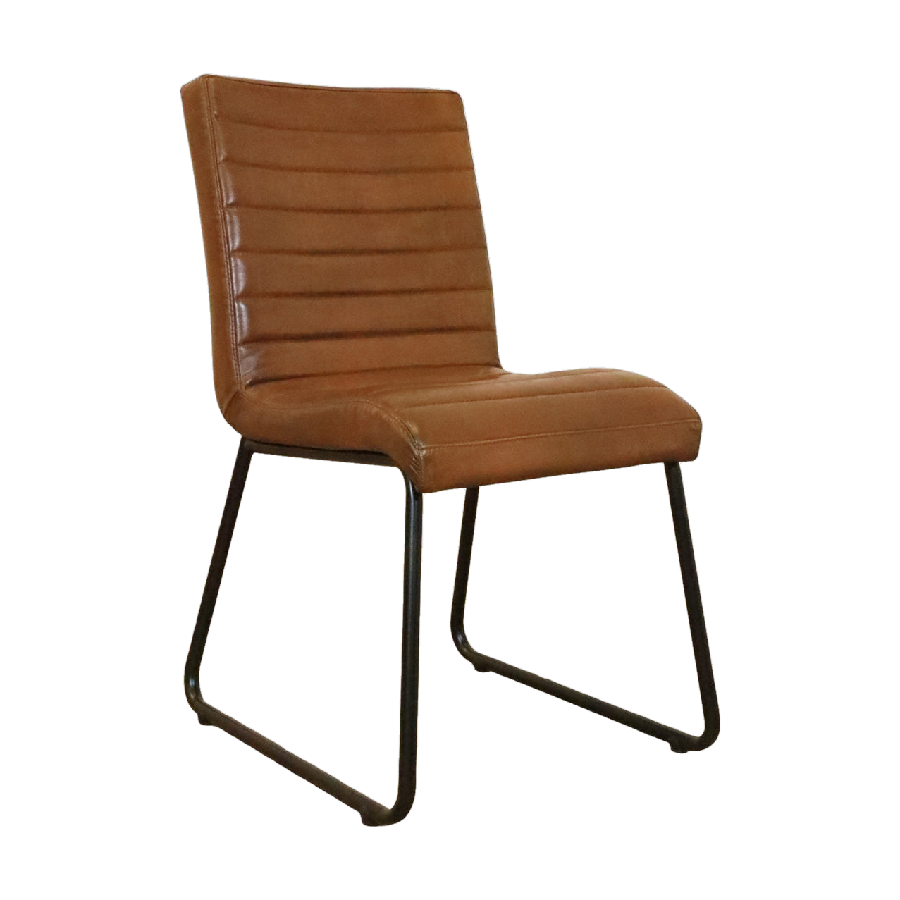 Sabina Side Chair in Light Brown Leather