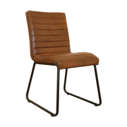 Sabina Side Chair in Light Brown Leather