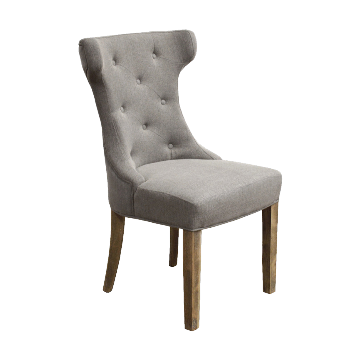 Scoop Back Side Chair Grey w/ Oak Leg