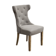 Scoop Back Side Chair Grey w/ Oak Leg