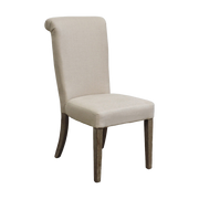 Scroll Back Side Chair in Ecru Linen