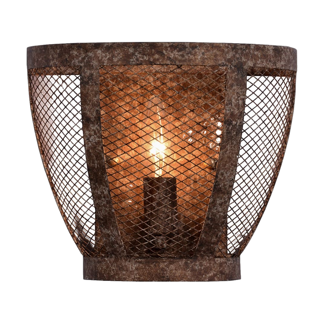 Semi-Circle Iron Mesh Flush Mount Sconce