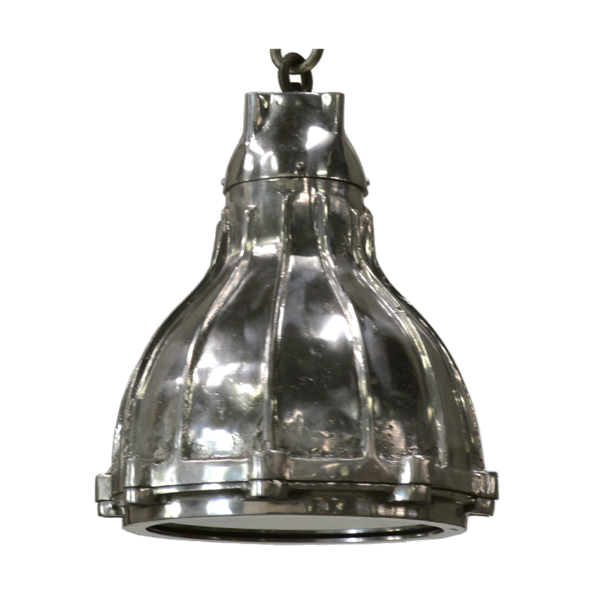 Shiny Aluminum Light w/Ribbed Metal
