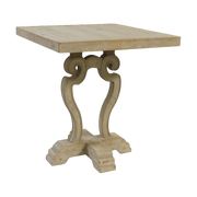 Side Table with Carved Harp Base