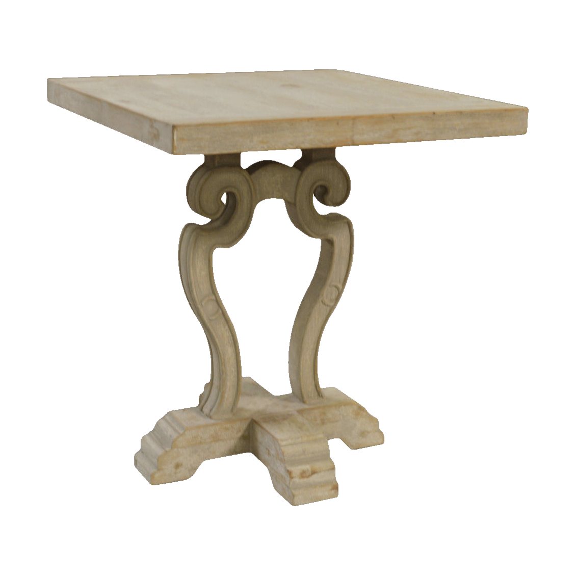 Side Table with Carved Harp Base