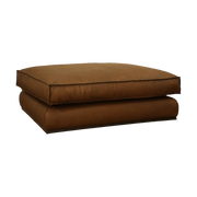 Sienna Ottoman in Matte Brown Leather