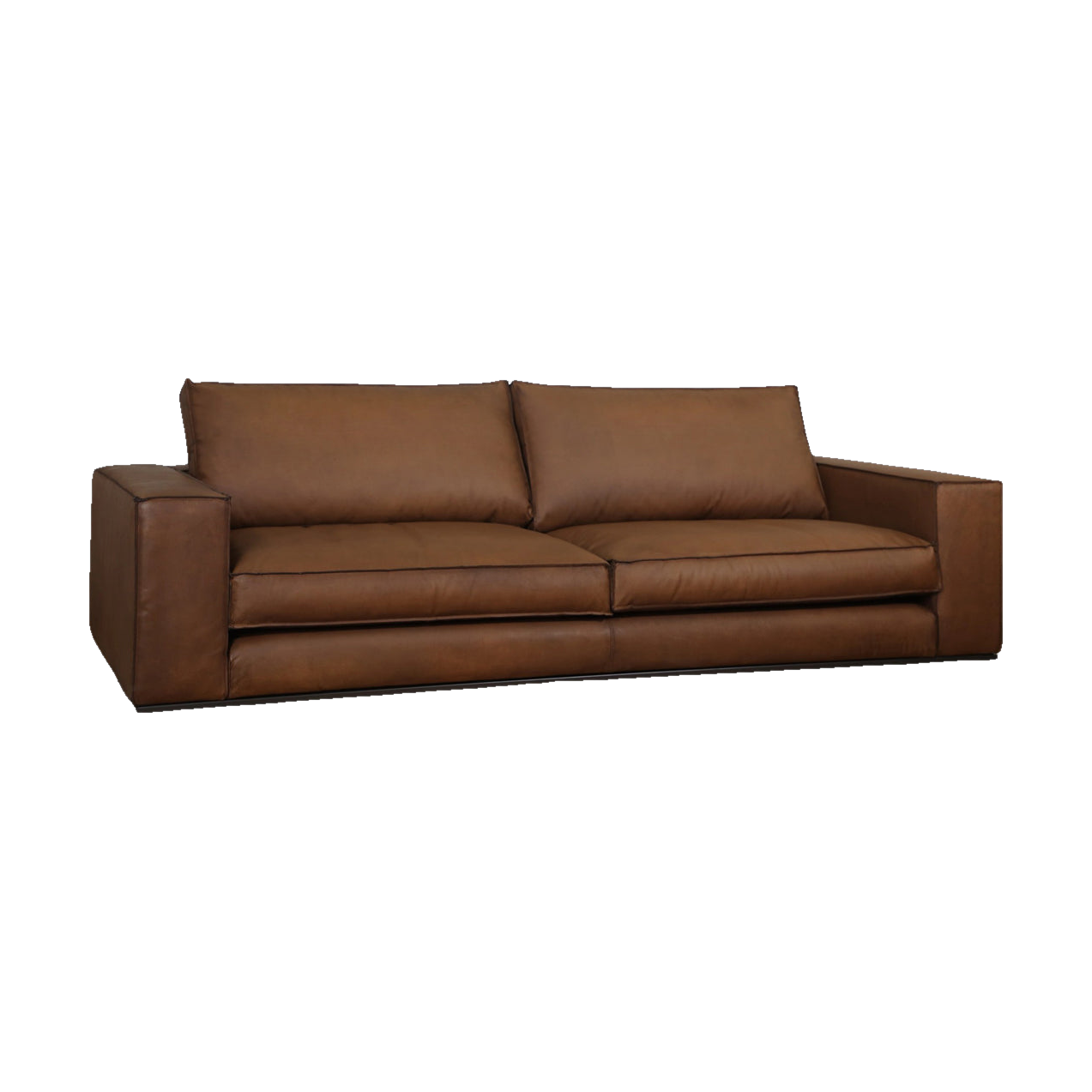 Sienna Sofa Large Matte Brown Leather