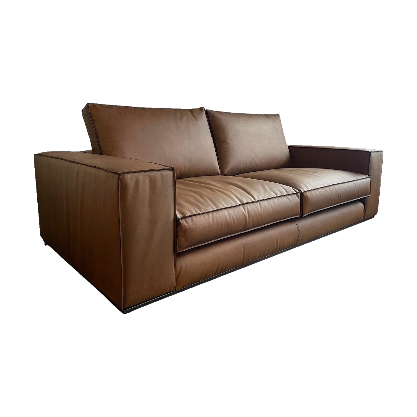 Sienna Sofa Small Matte Brown Leather