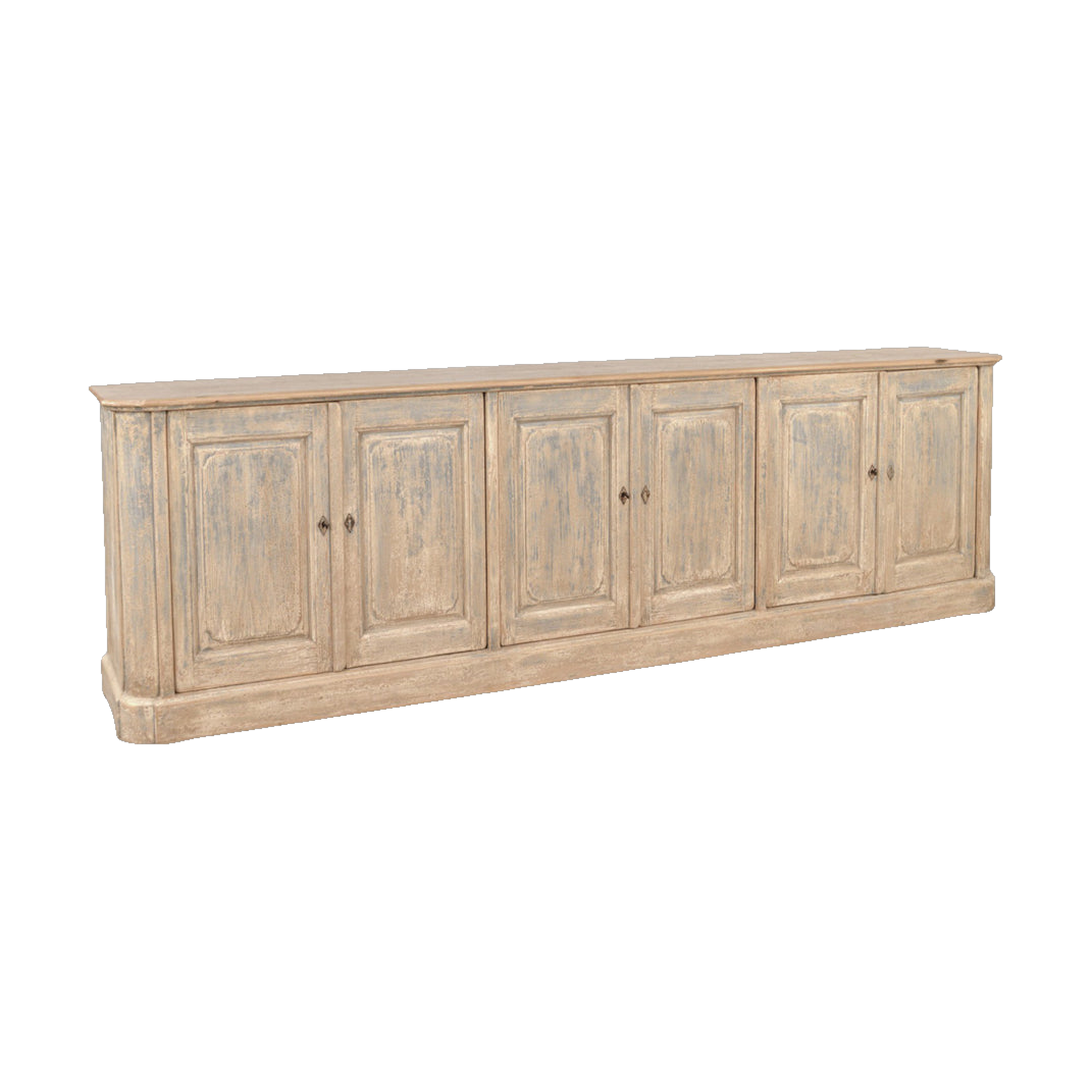 Six Door Sideboard in Distressed Blue