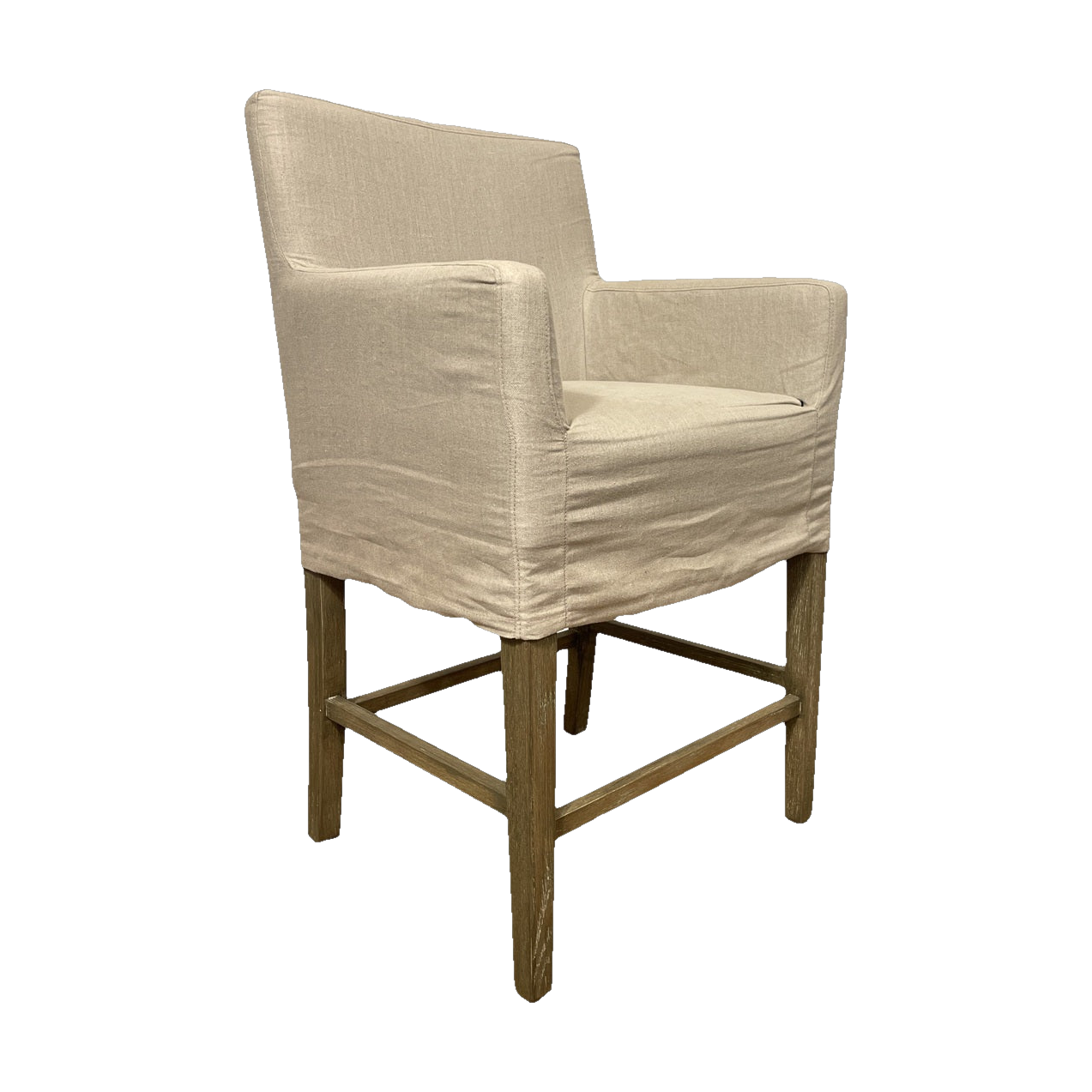 Slipcovered Counter Stool in Ecru Linen