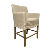 Slipcovered Counter Stool in Ecru Linen