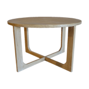 Small Bleached Elm Dining Table w/ Cross