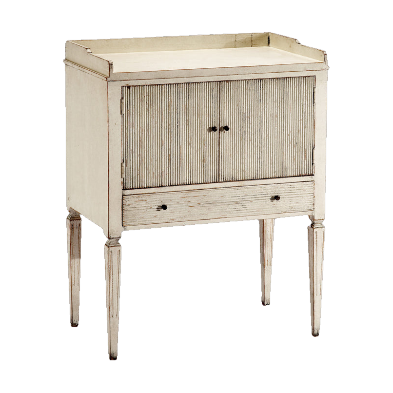 Small Galleried Side Table in White