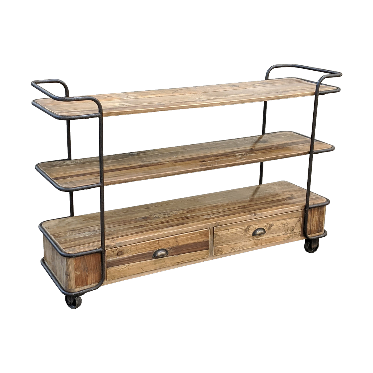 Small Open Pine Shelf w/ Casters