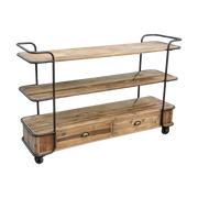 Small Open Pine Shelf w/ Casters