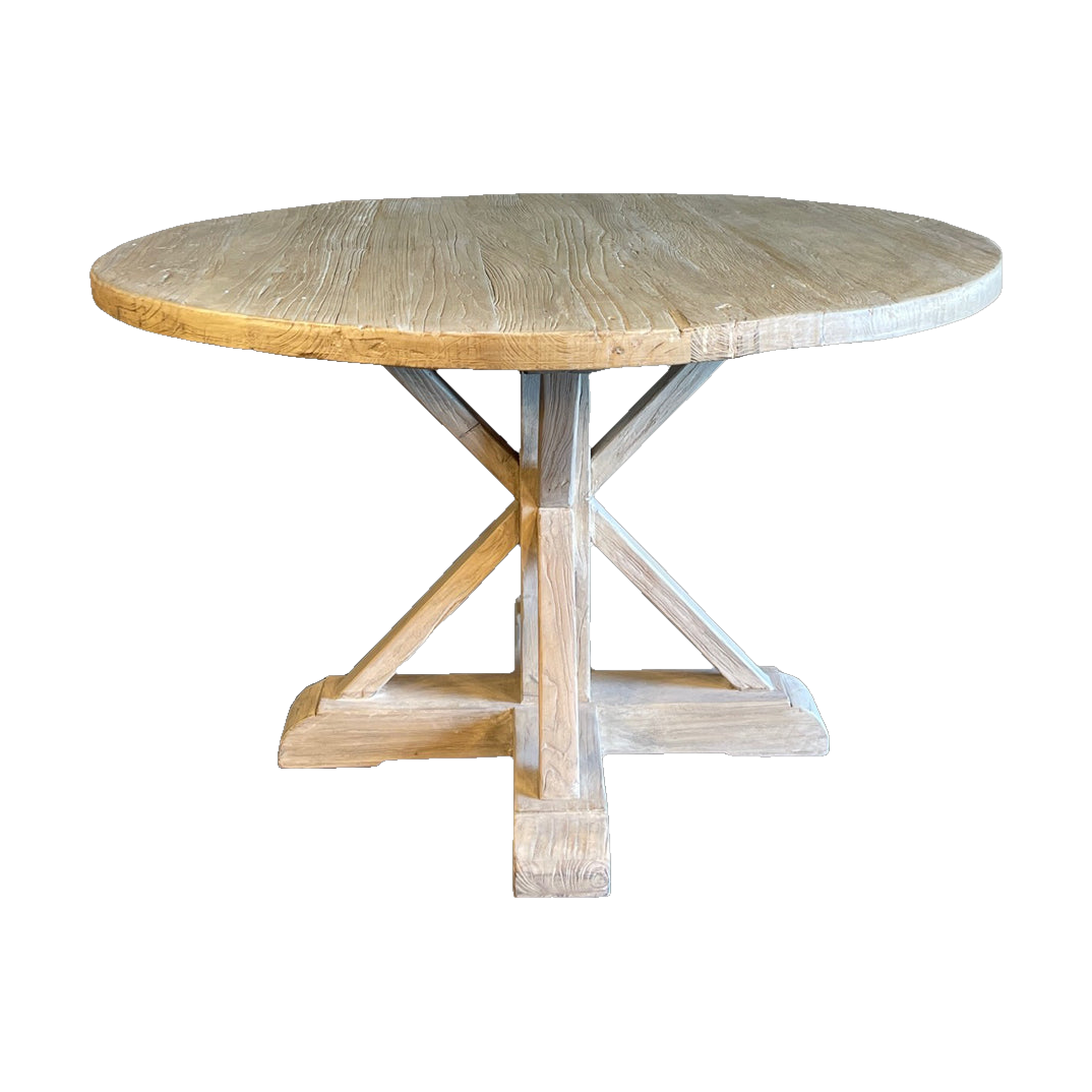 Small Round Reclaimed Elm Dining Table