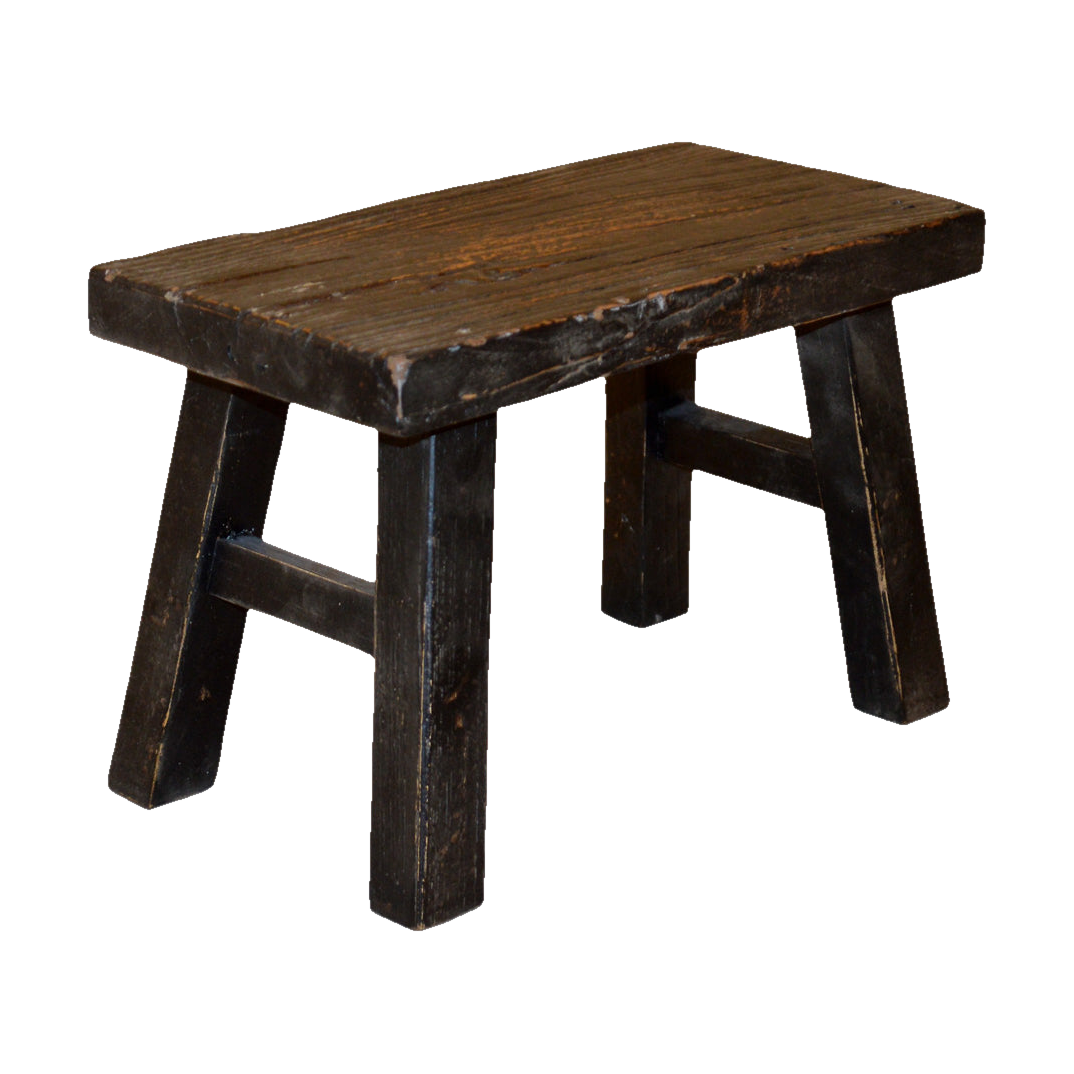 Small Stool in Black Elm