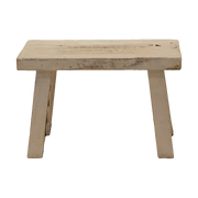 Small Stool in White Washed Elm