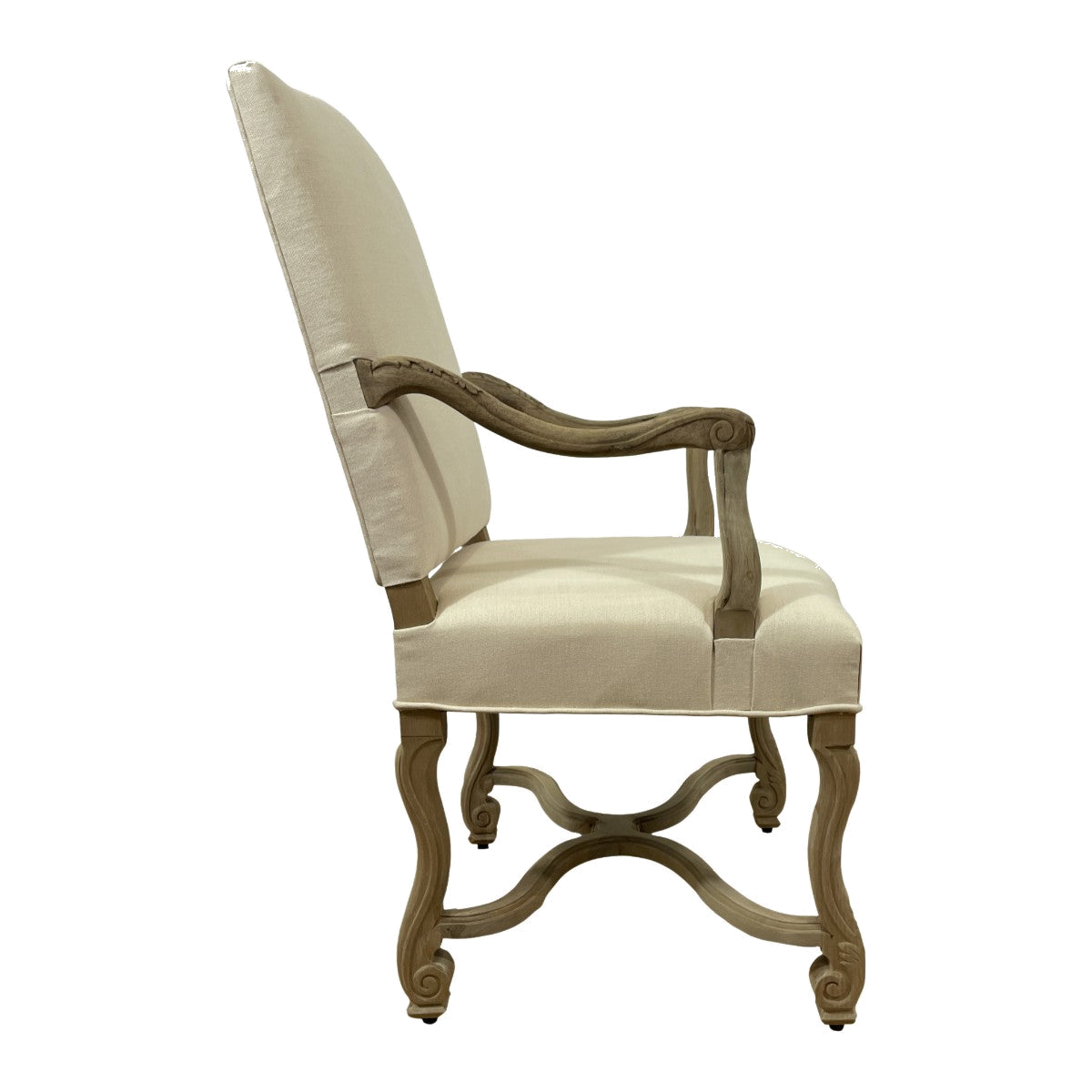 Dafny Arm Chair Distressed Oak/ Linen