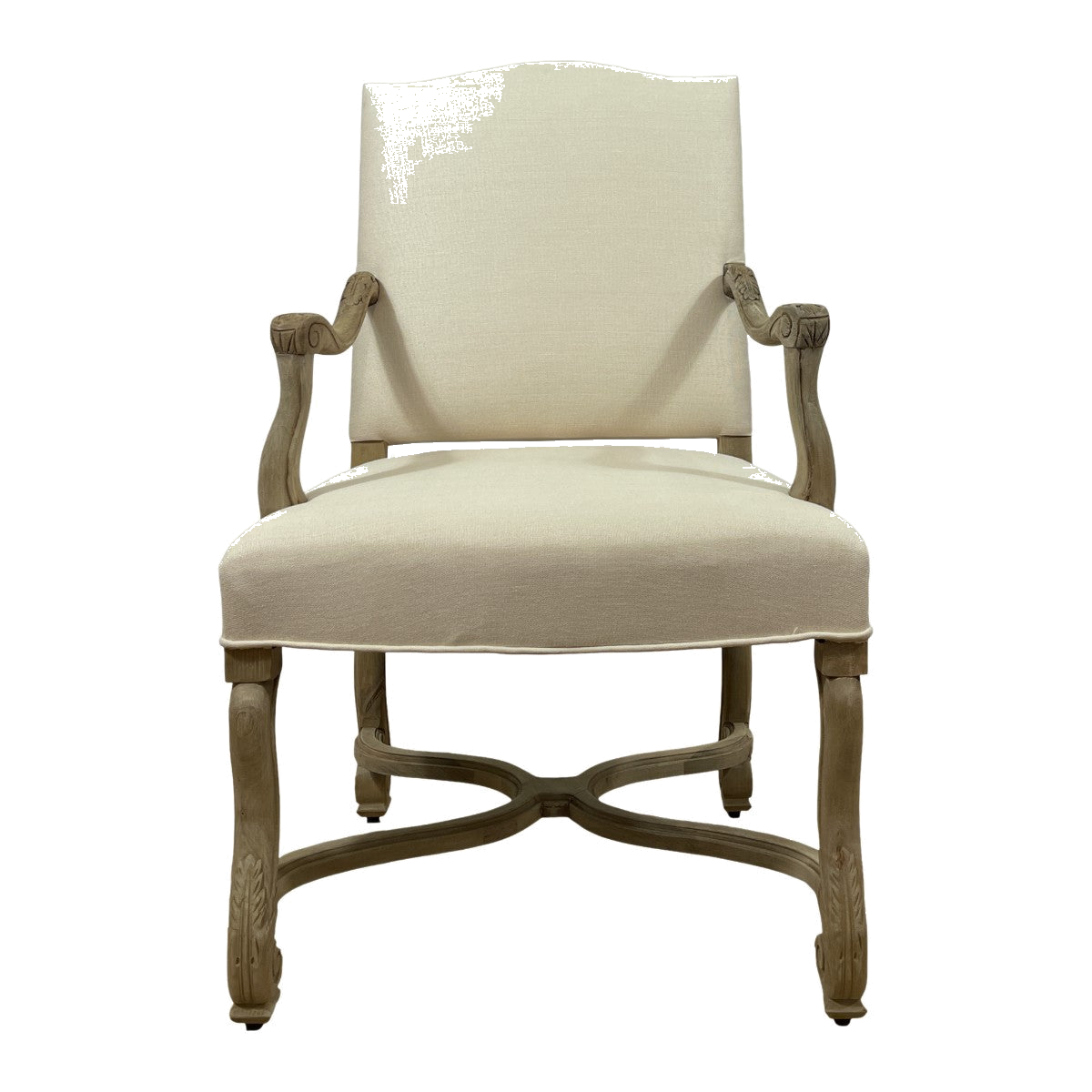 Dafny Arm Chair Distressed Oak/ Linen