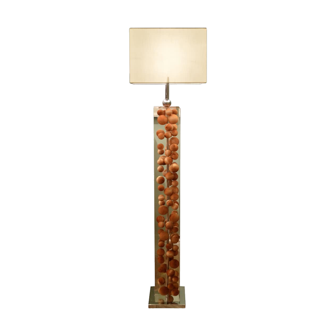 Square Acrylic Floating Ball Floor Lamp