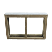 Square Base Console White Marble