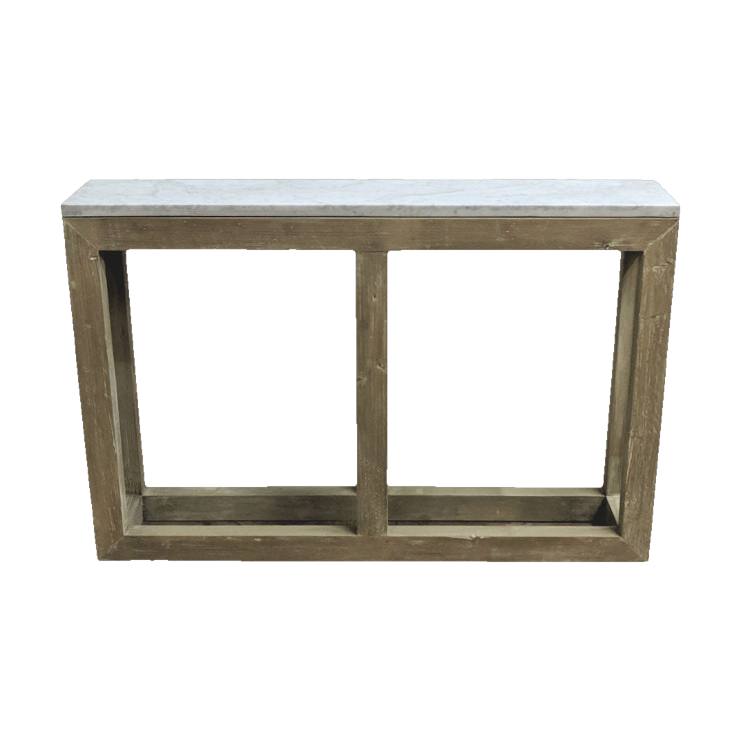 Square Base Console White Marble
