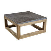 Square Nat Pine Coffee Table Stone Top