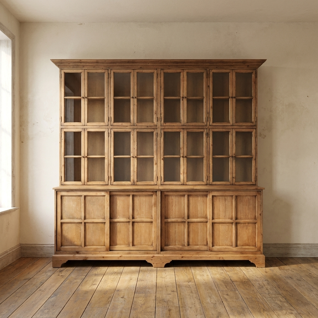 Lifestyle scene featuring Stratford Cabinet In Reclaimed Pine. AI-generated supplementary image; refer to primary product photos for color and material accuracy.