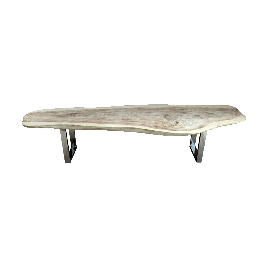 Suar Wood Coffee Table Washed - SS Base