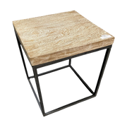 Suar Wood Square End Table w/ Wash Finish