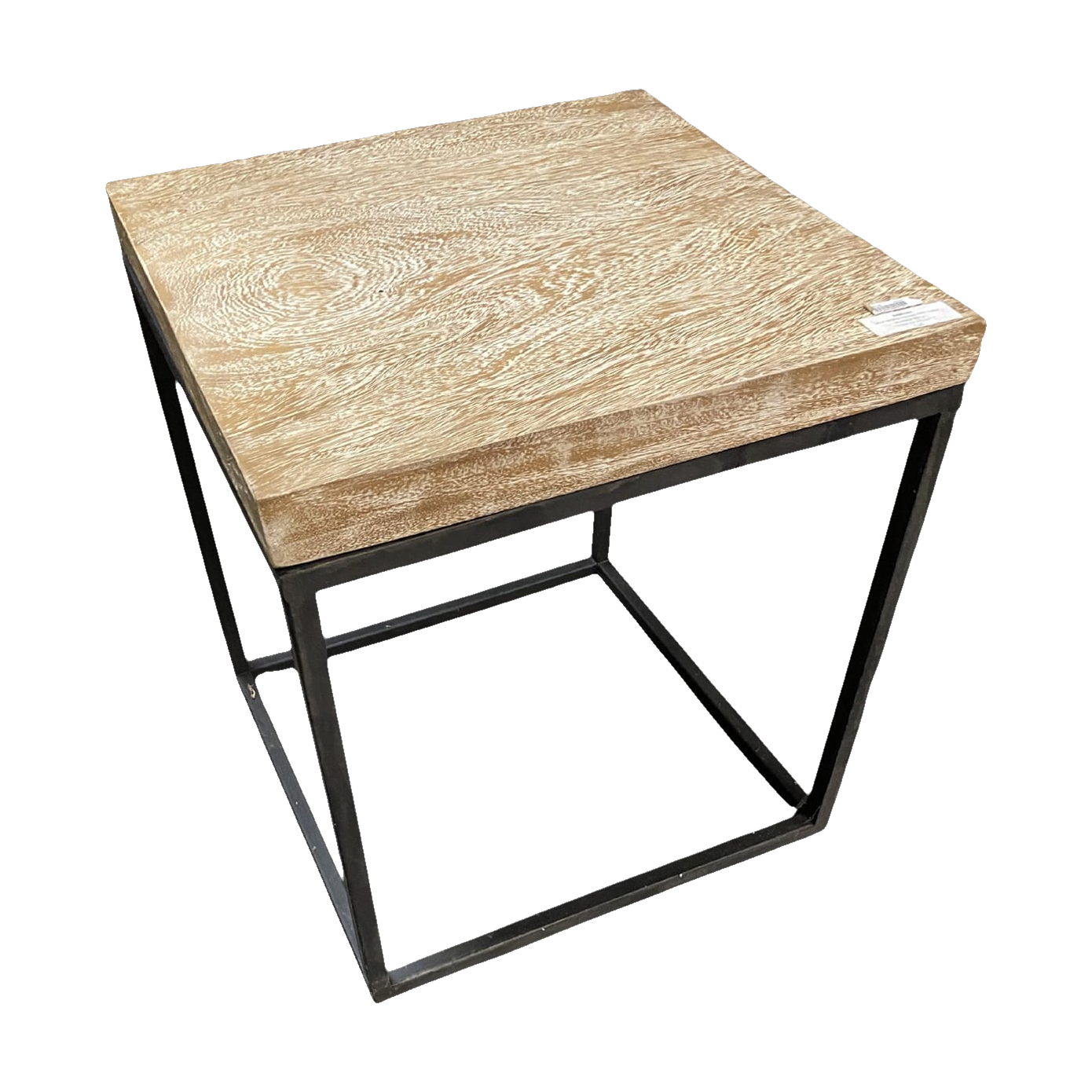 Suar Wood Square End Table w/ Wash Finish