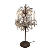 Table Lamp in Rust w/Crystals