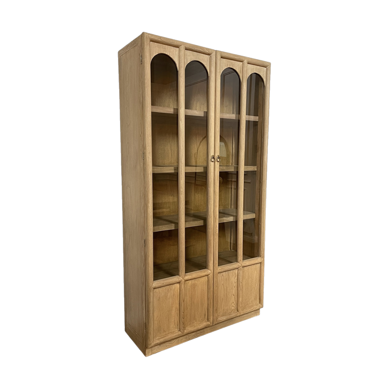 Tall Arched Glass Two Door Cabinet