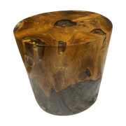 Teak and Resin Oval Stool