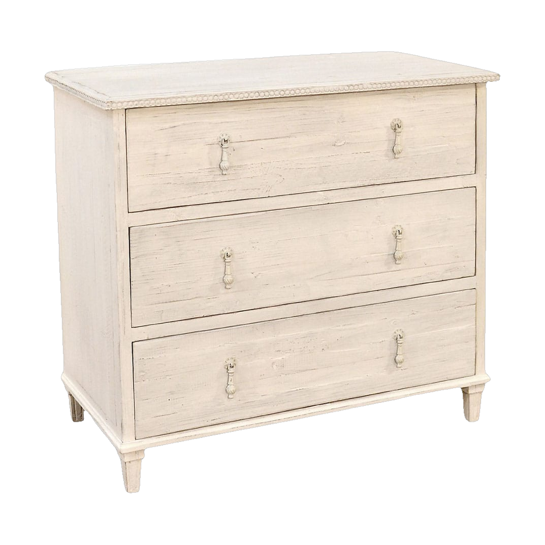 Three Drawer Chest in Antique White