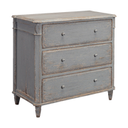 Three Drawer Chest in Distressed Blue