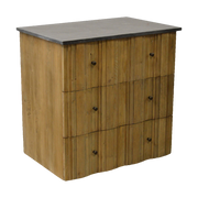 Three Drawer Chest with 3-D Wave Design