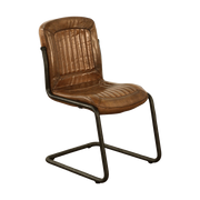Tim Side Chair in Lt Brown Leather