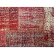 Large vintage Turkish patchwork rug in soft rose wool tones.