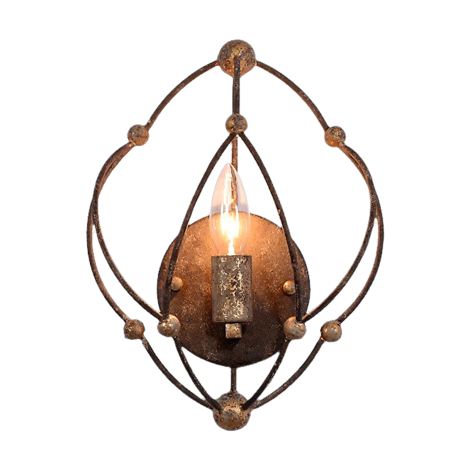 Vila Flush Mount Sconce in Ant. Rust
