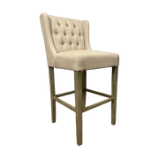 Wing Back Barstool in Ecru Linen
